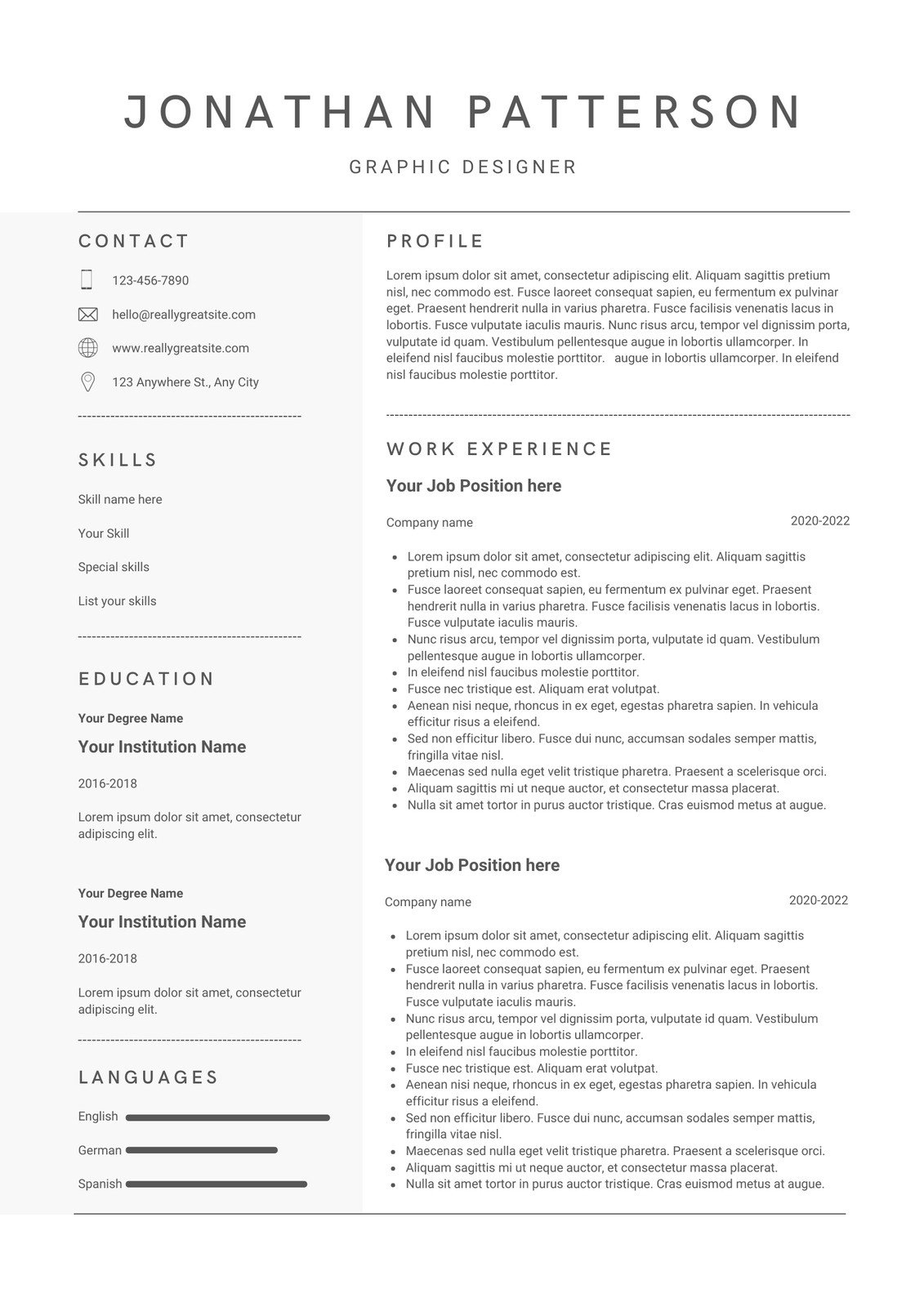 Free Printable Resume Templates You Can Customize | Canva for Free and Printable Resume Templates