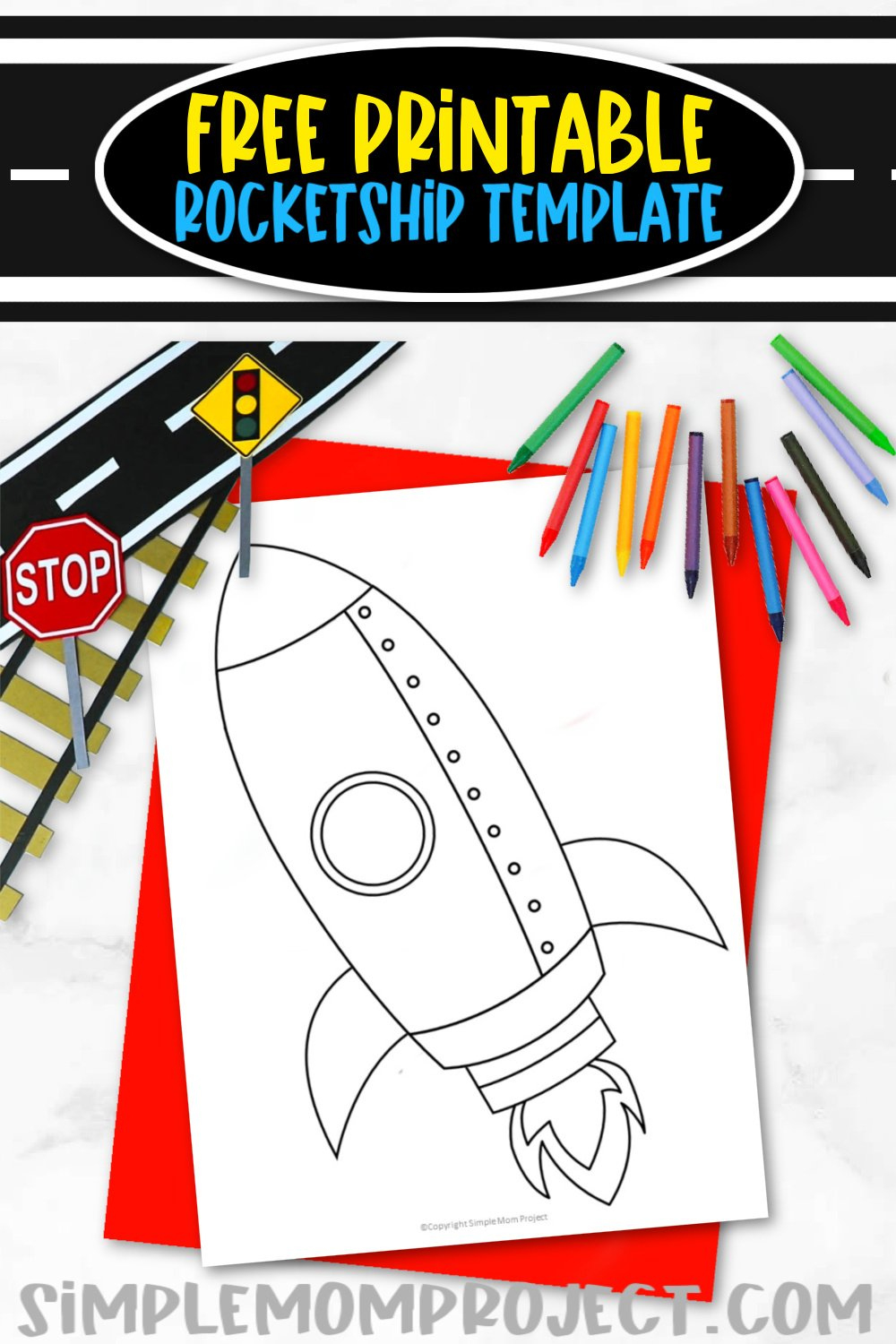 Free Printable Rocket Ship Template – Simple Mom Project within Blank Printable Rocket Template