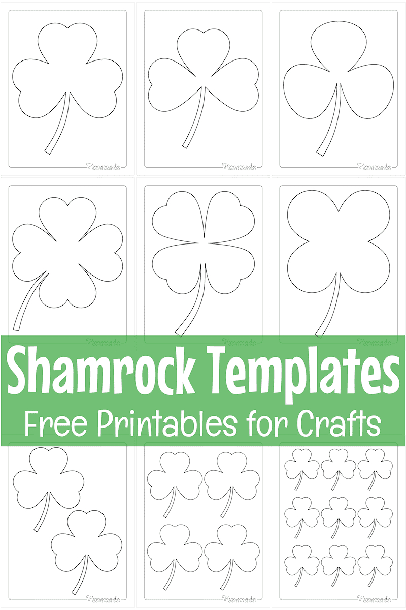 Free Printable Shamrock Templates - Small, Medium, Large for Free Printable Shamrock Template