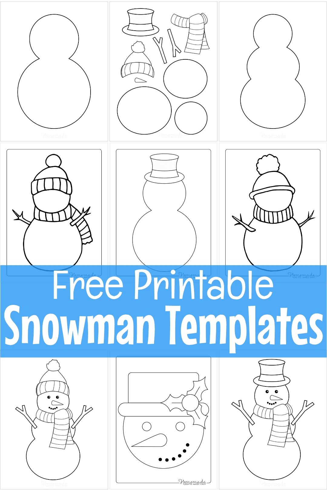 Free Printable Snowman Templates For Crafts in Free Snowman Template Printable