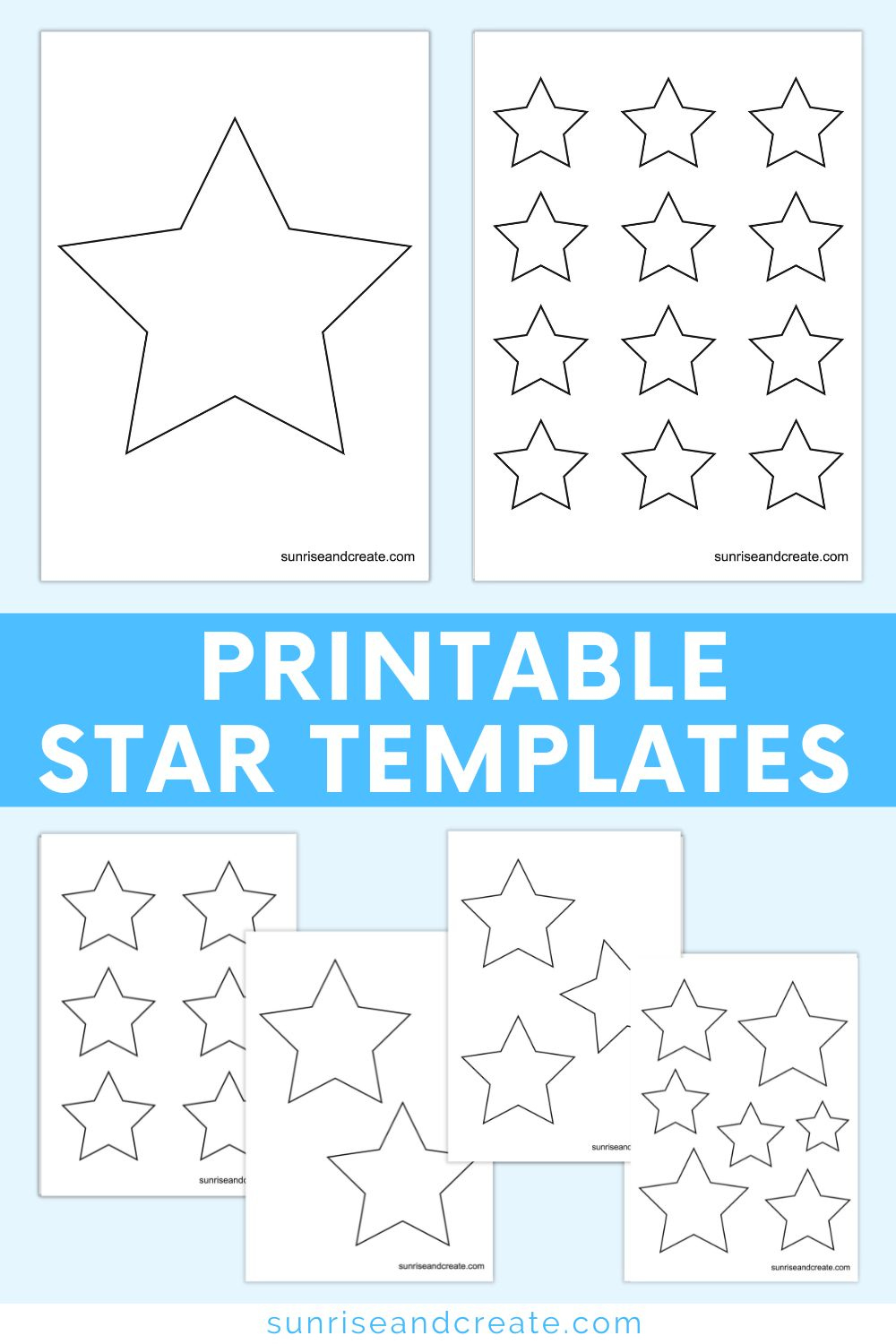 Free Printable Star Templates (Includes 7 Different Sizes) pertaining to Free Star Template Printable