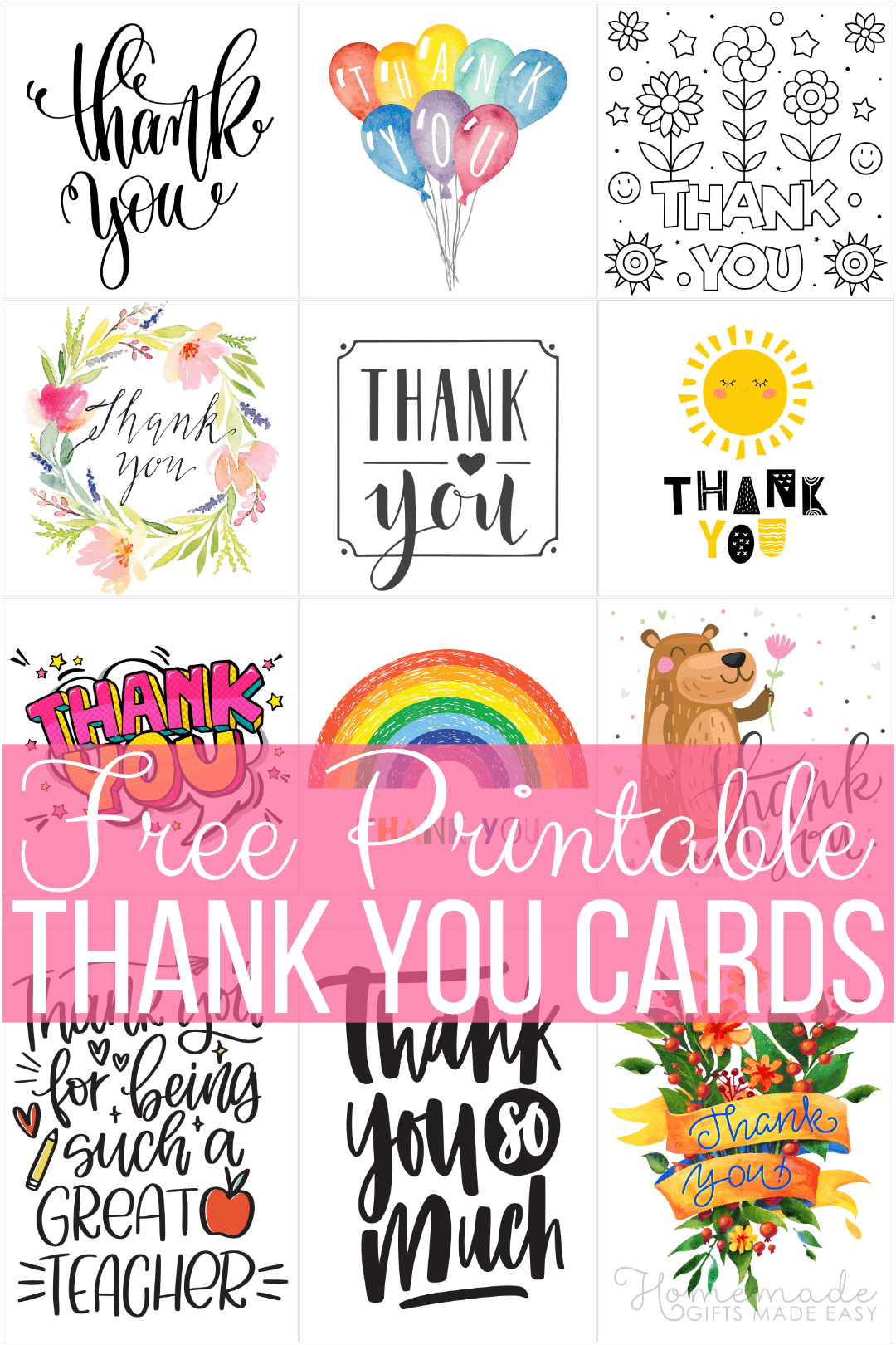 Free Printable Thank You Cards for Foldable Printable Thank You Card Template