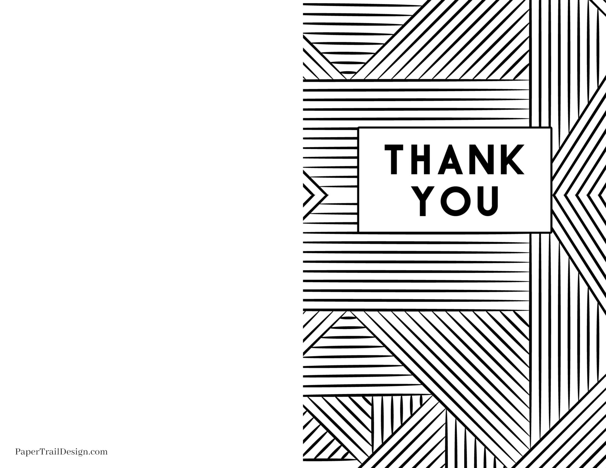 Free Printable Thank You Cards - Paper Trail Design in Foldable Printable Thank You Card Template