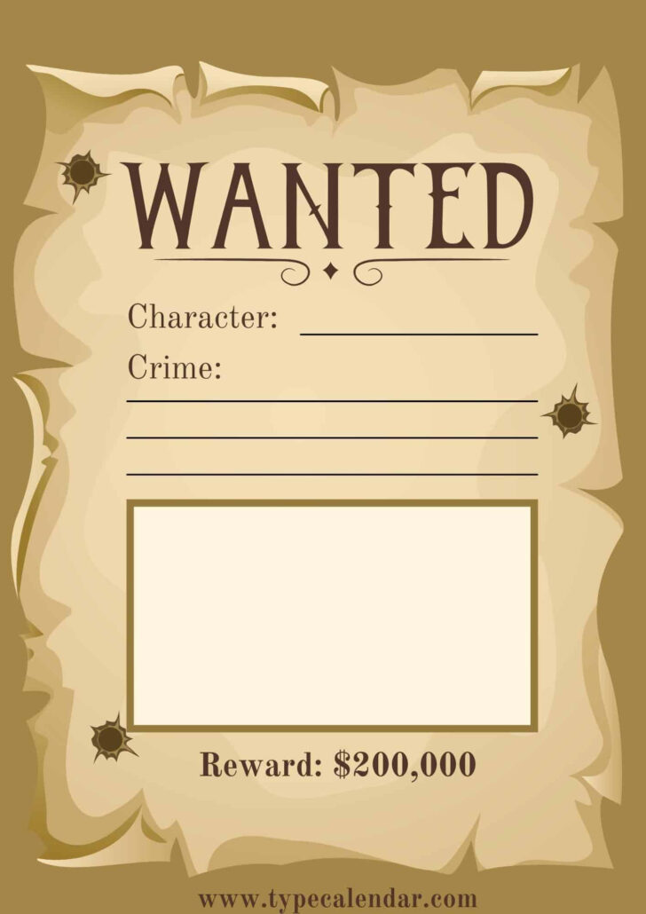 Wanted Poster Template Printable