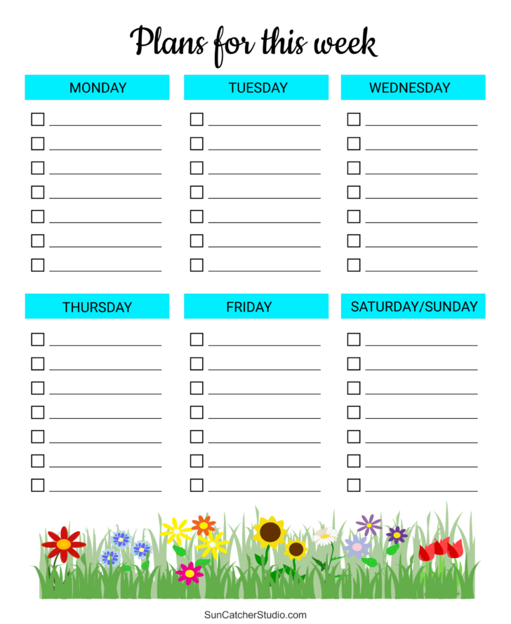 Free Weekly Planner Template Printable