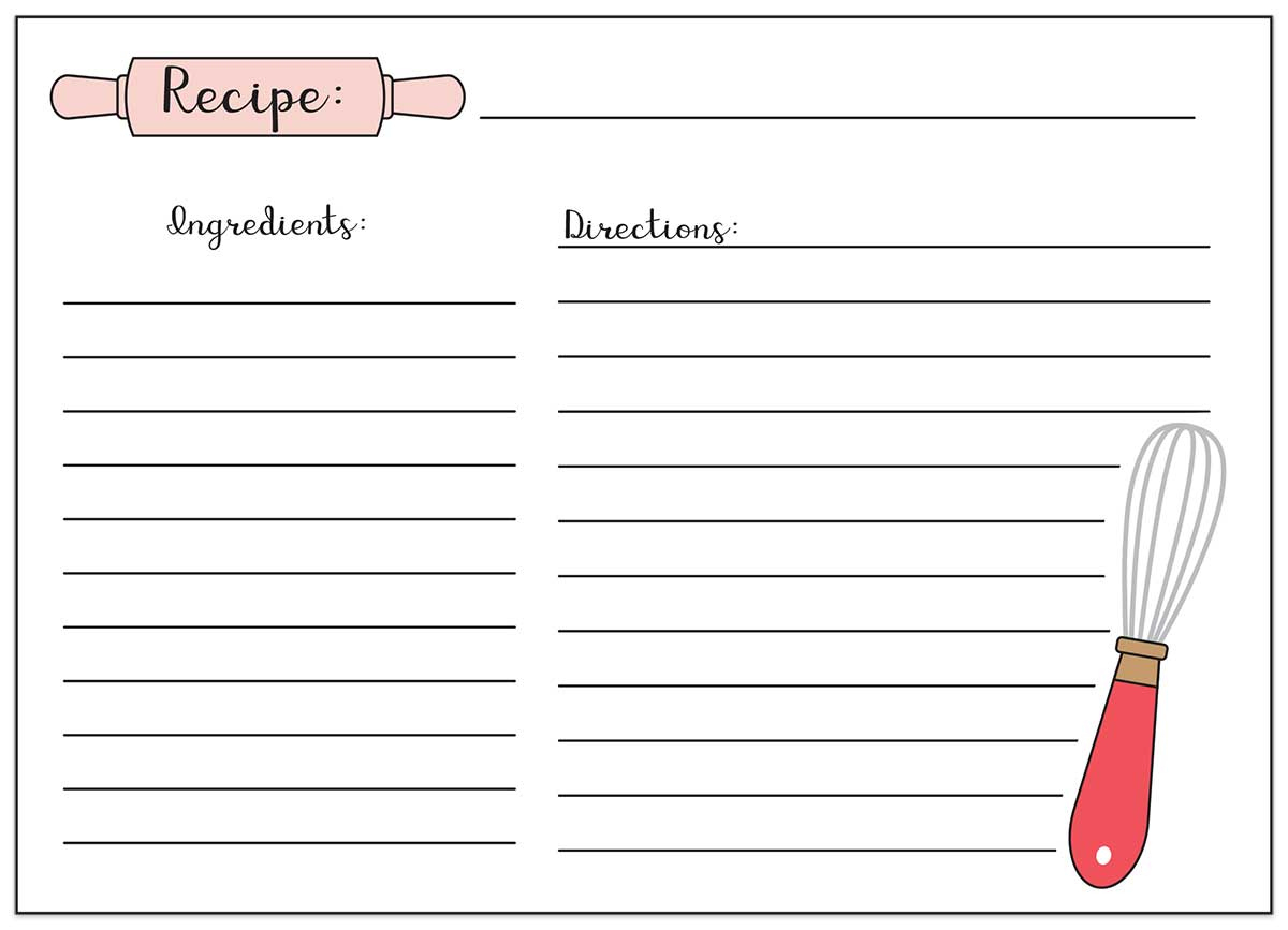 Free Recipe Card Templates To Print (Pdf Downloads) regarding Printable Recipe Cards Template Free