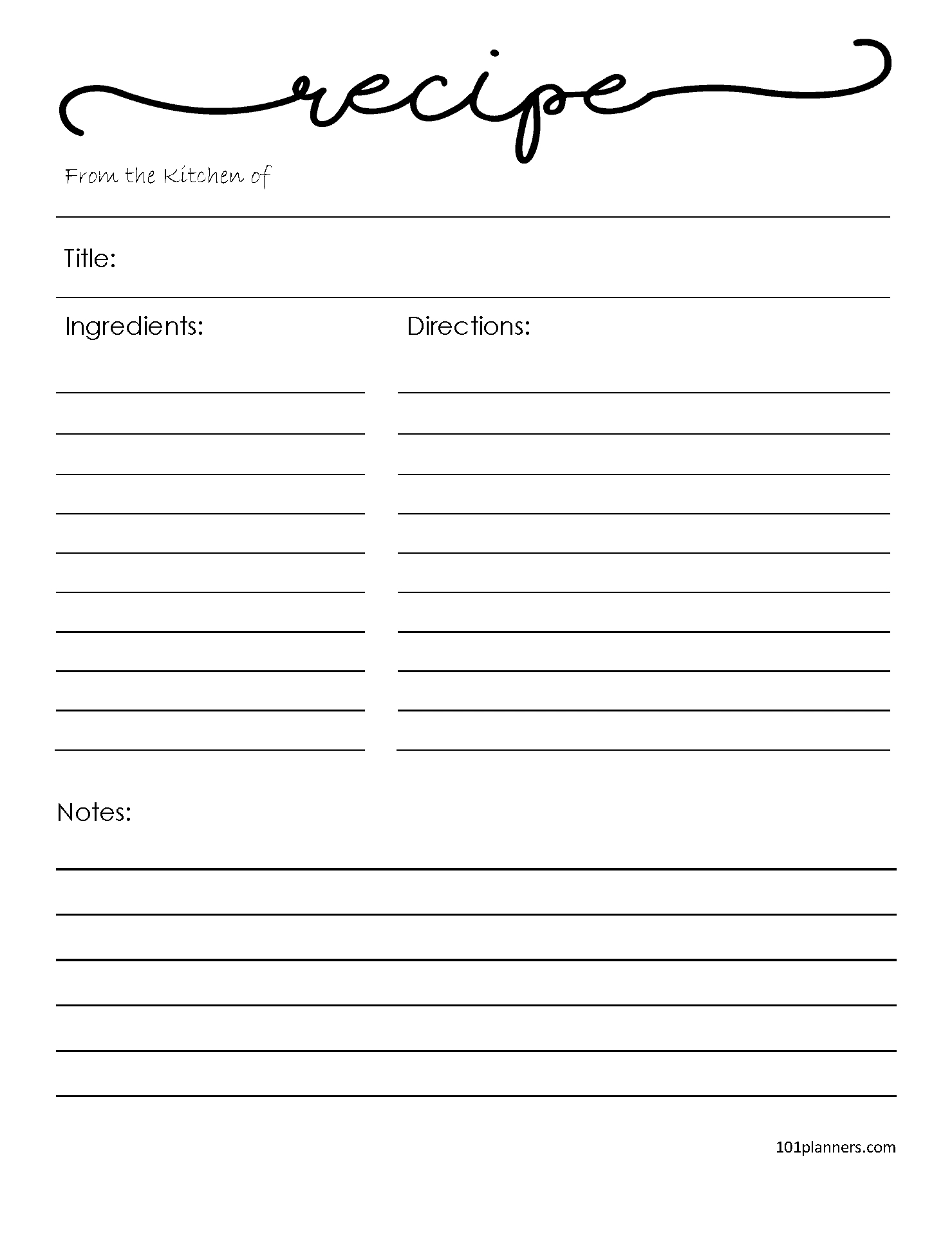 Free Recipe Template (Editable) | Edit Online / Word / Pdf pertaining to Free Printable Recipe Templates