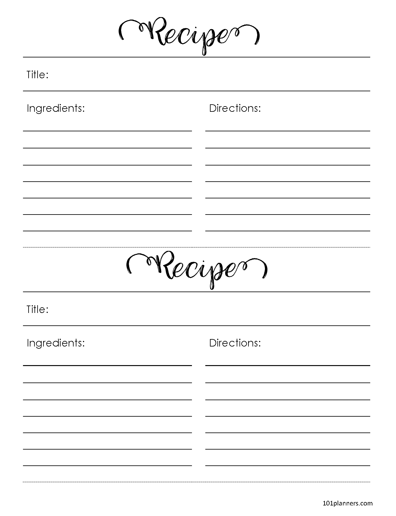 Free Recipe Template (Editable) | Edit Online / Word / Pdf within Printable Recipe Cards Template Free