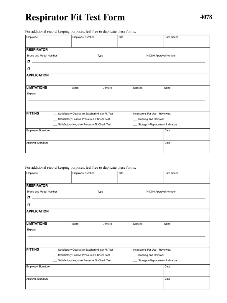 Free Respirator Fit Test Form: Fill Out &amp;amp; Sign Online | Dochub within Printable Respirator Fit Test Form Template