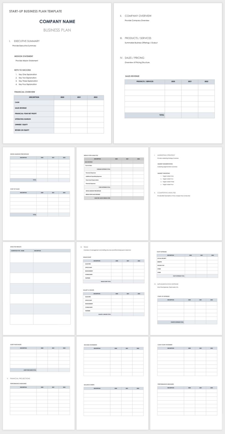 Free Printable Business Plan Template