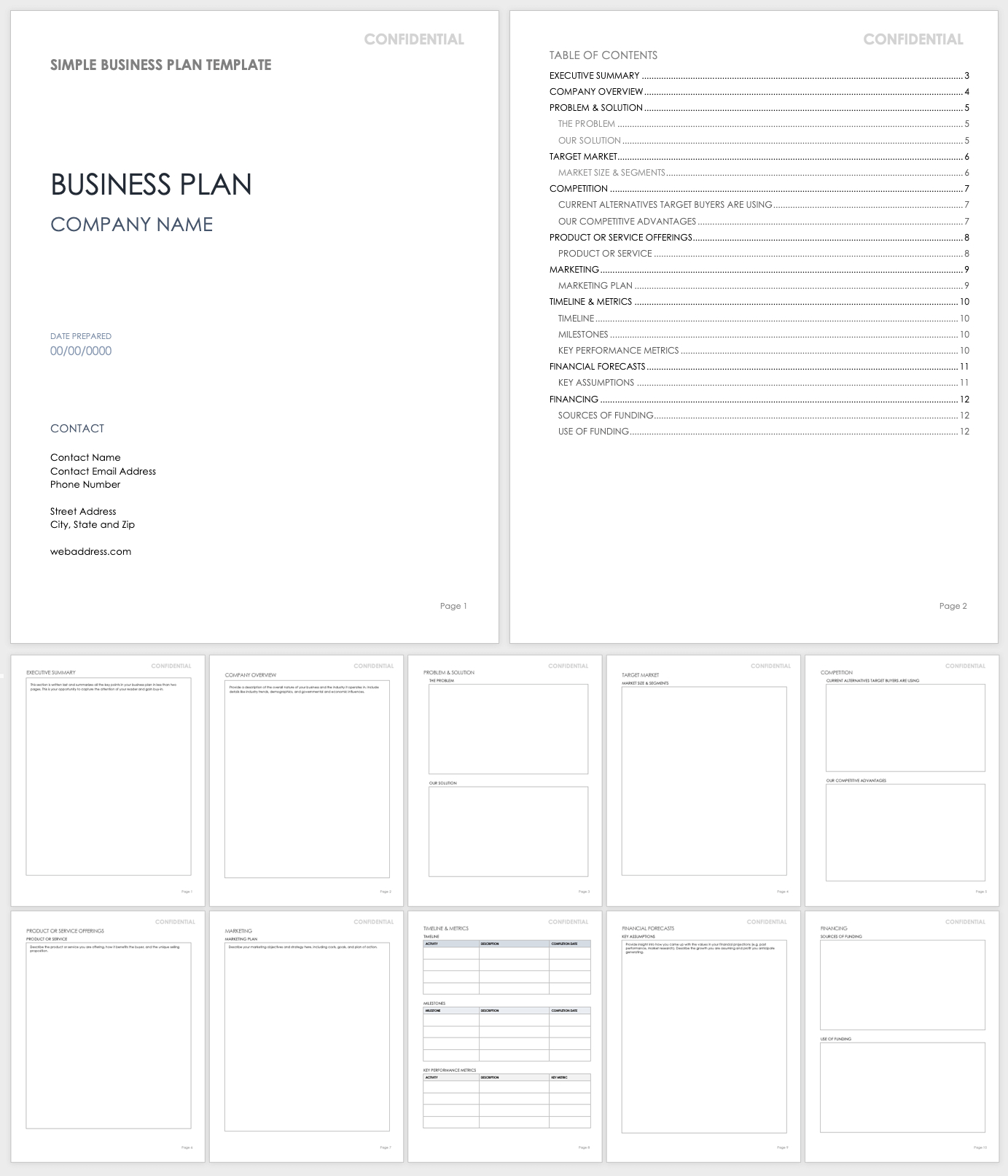 Free Simple Business Plan Templates | Smartsheet in Free Printable Business Plan Template