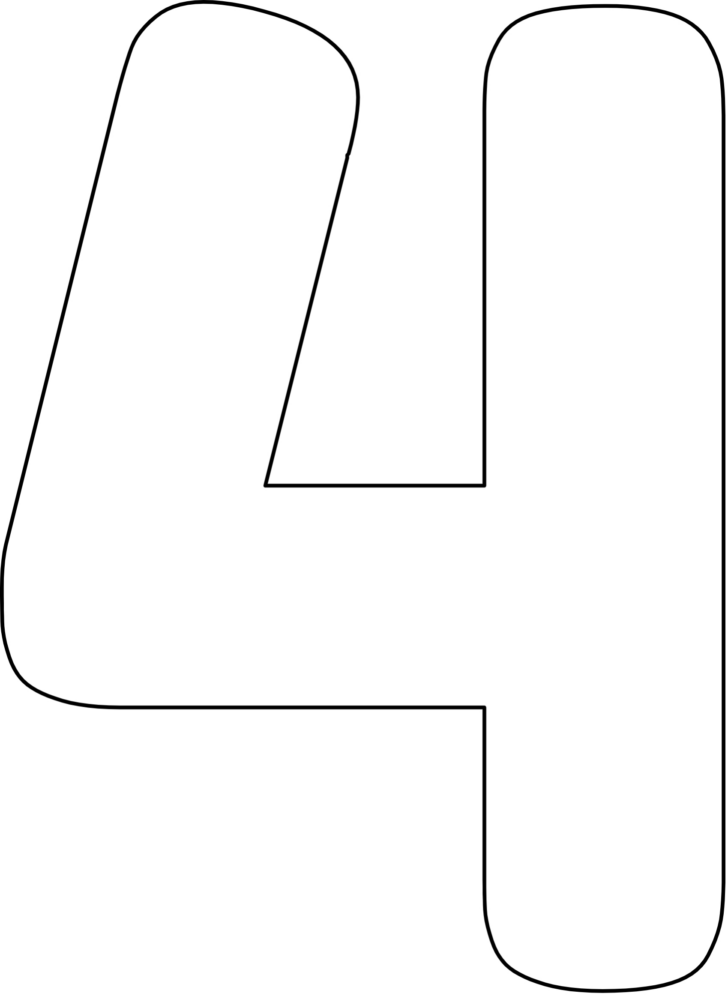 Printable Number 4 Template