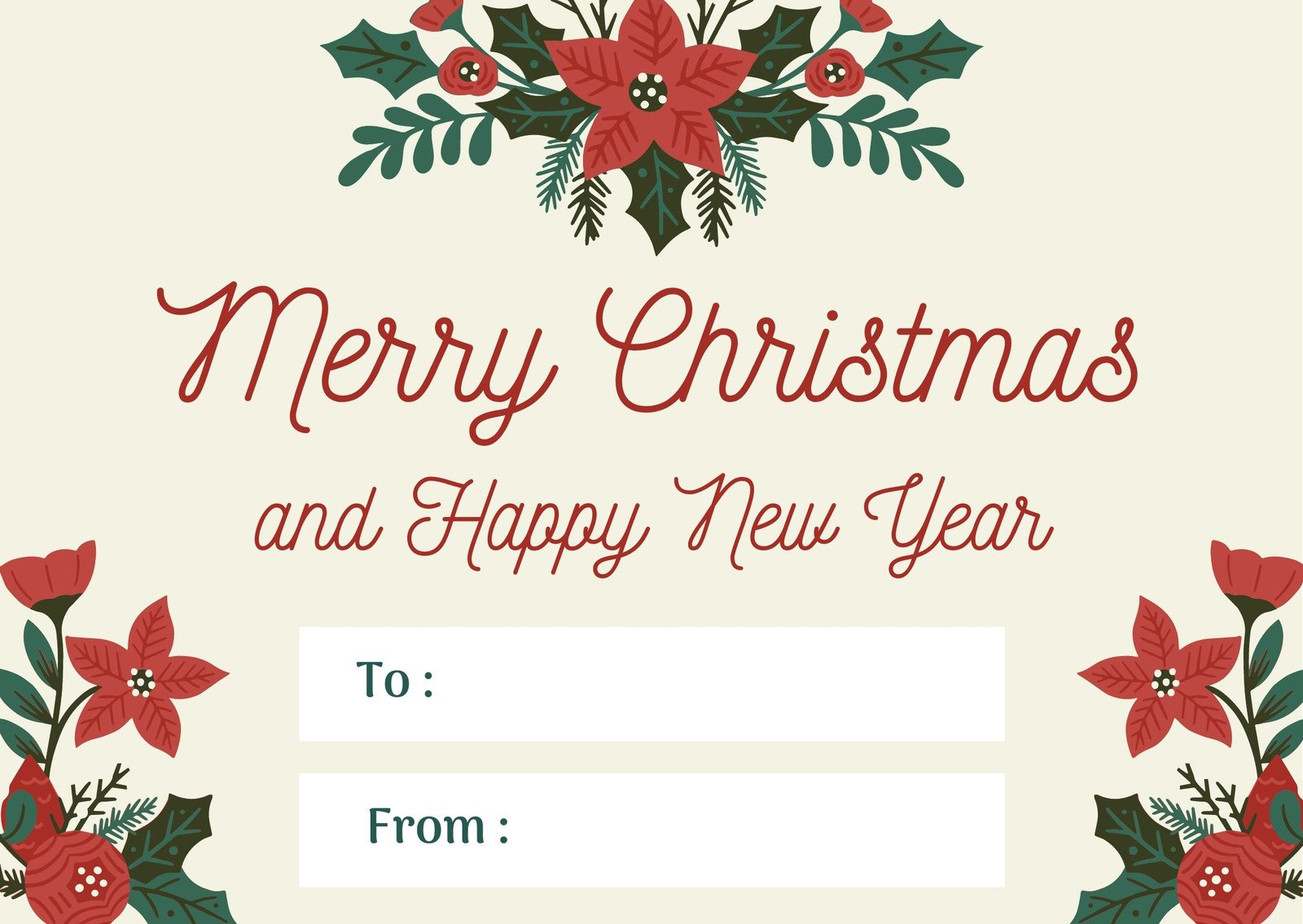 Free To Edit And Print Vintage Christmas Card Templates | Canva pertaining to Printable Xmas Card Templates