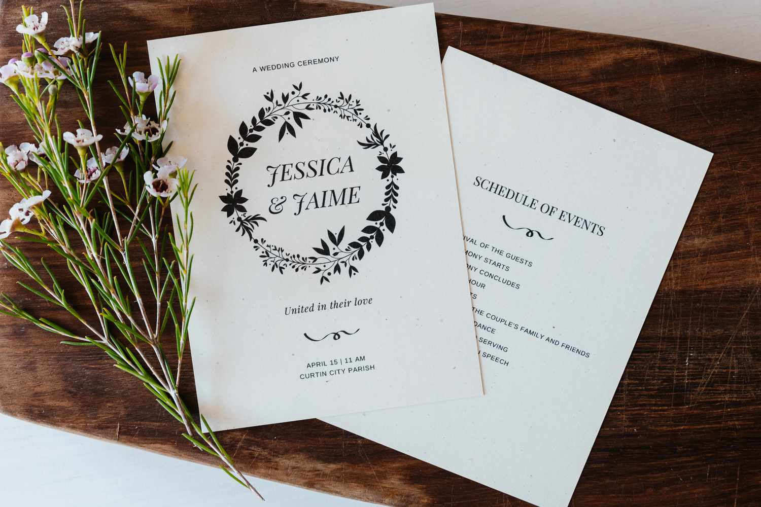 Free Wedding Program Templates You Can Customize for Free Printable Wedding Program Templates