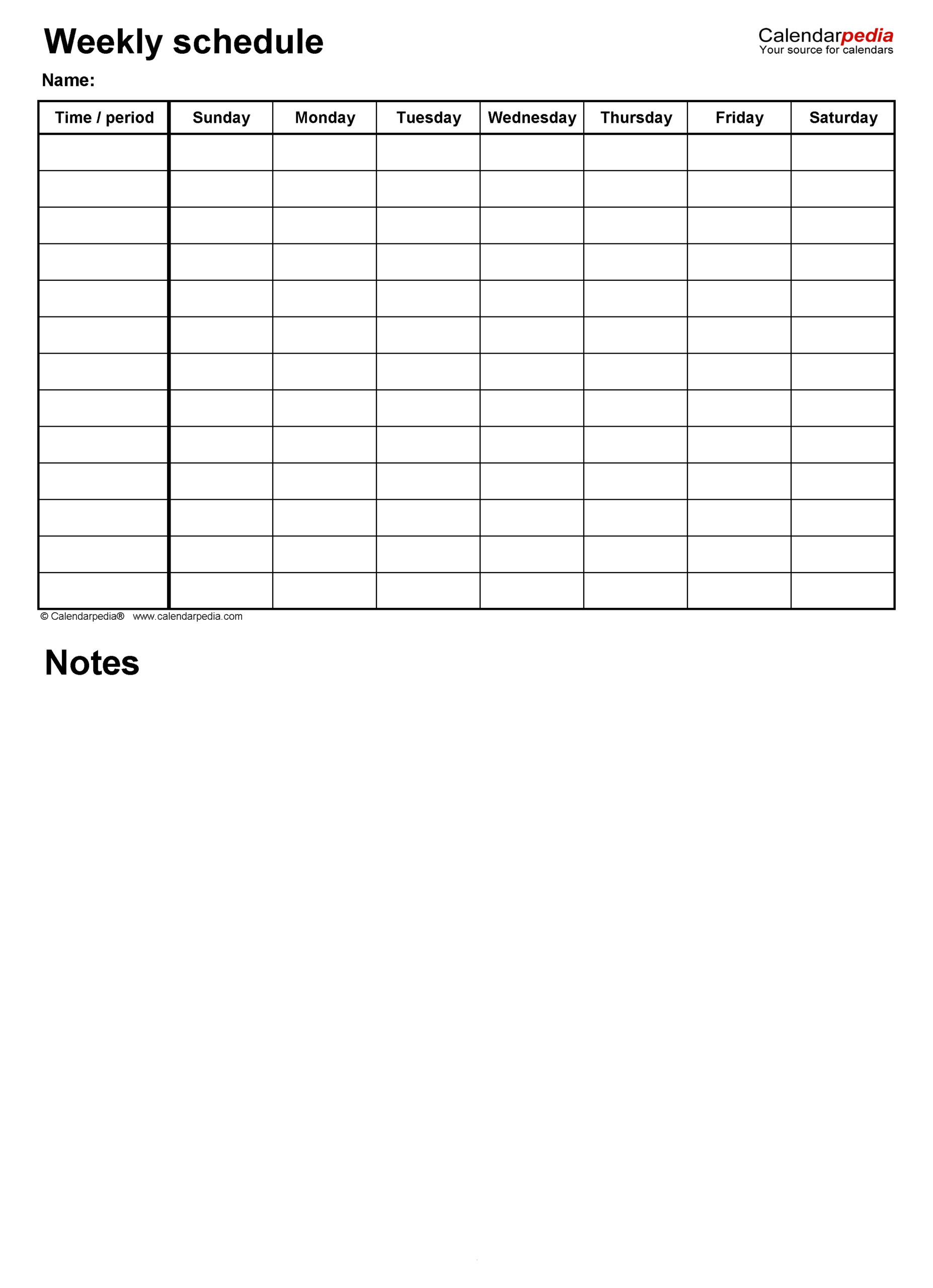 Free Weekly Schedules For Word - 24 Templates for Fill In Blank 7 Day Printable Weekly Schedule Template