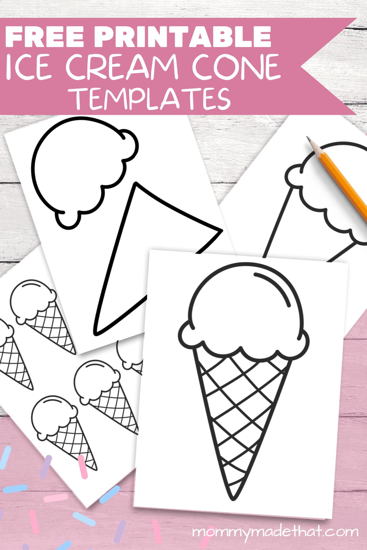 Fun Ice Cream Cone Templates For Crafts &amp;amp; Coloring throughout Ice Cream Scoop Printable Template