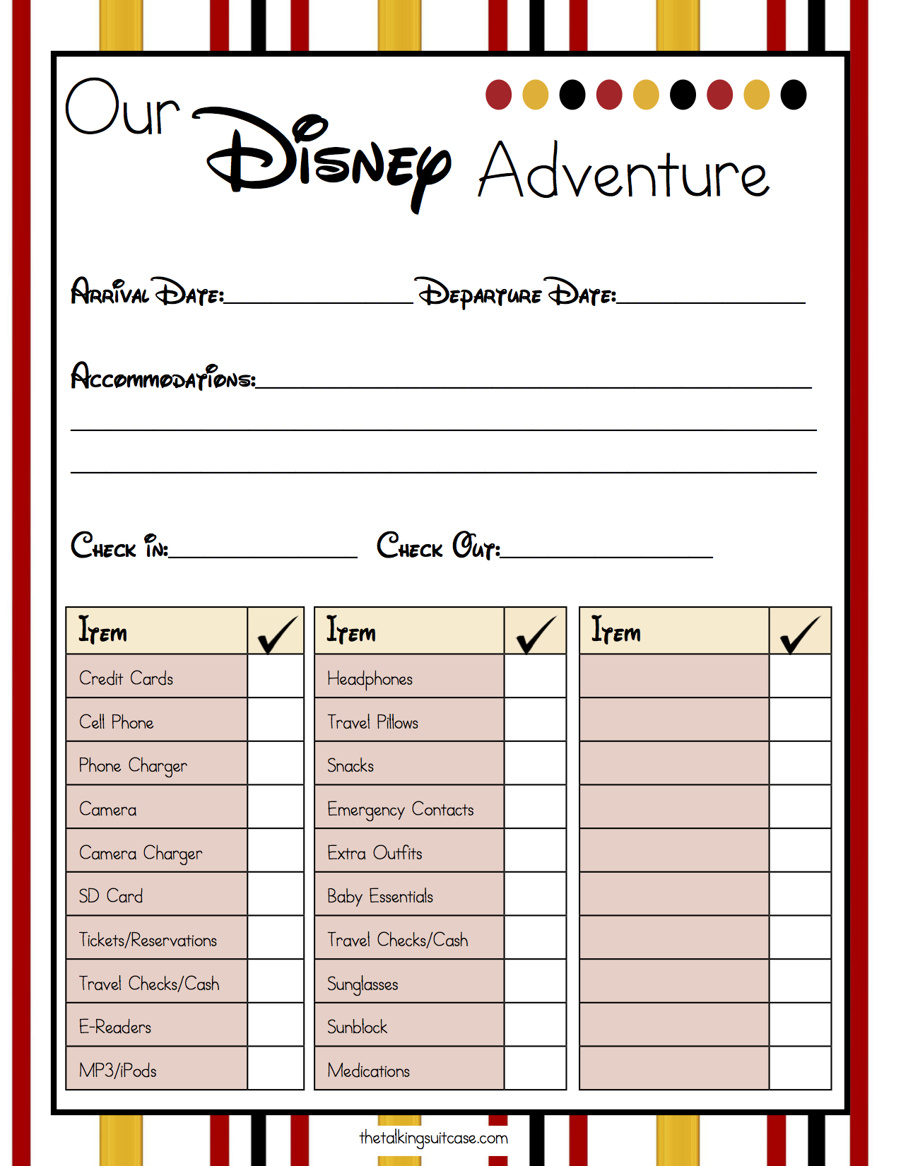 Get Ready For Your Disney Vacation - Free Printable Disney for Printable Disney Planner Template