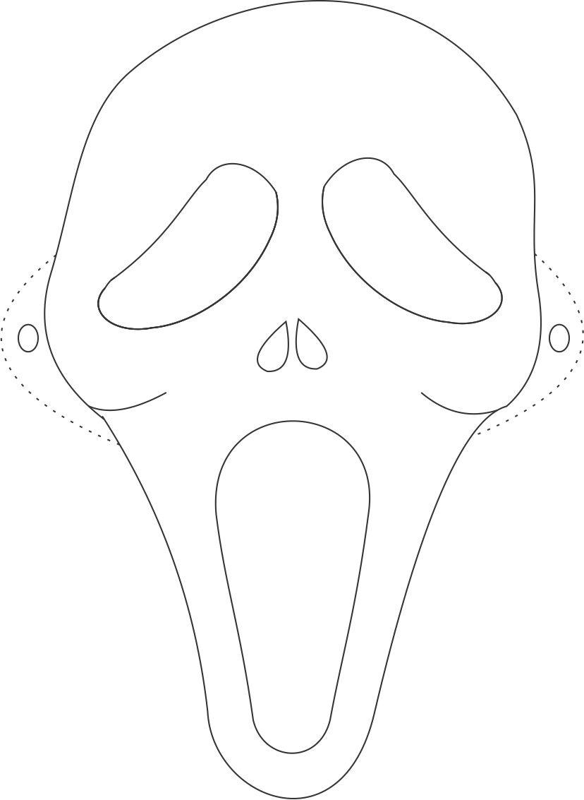 Ghost Mask Printable Coloring Page For Kids inside Ghost Face Template Printable