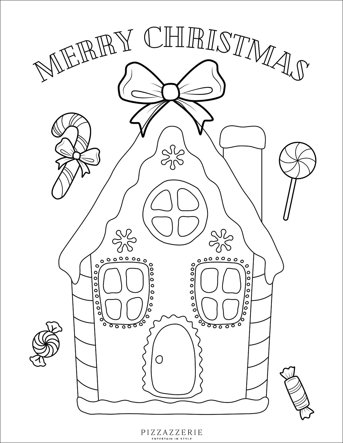 Gingerbread House Coloring Pages (Free Printable Pdfs) - Pizzazzerie inside Gingerbread House Printable Template