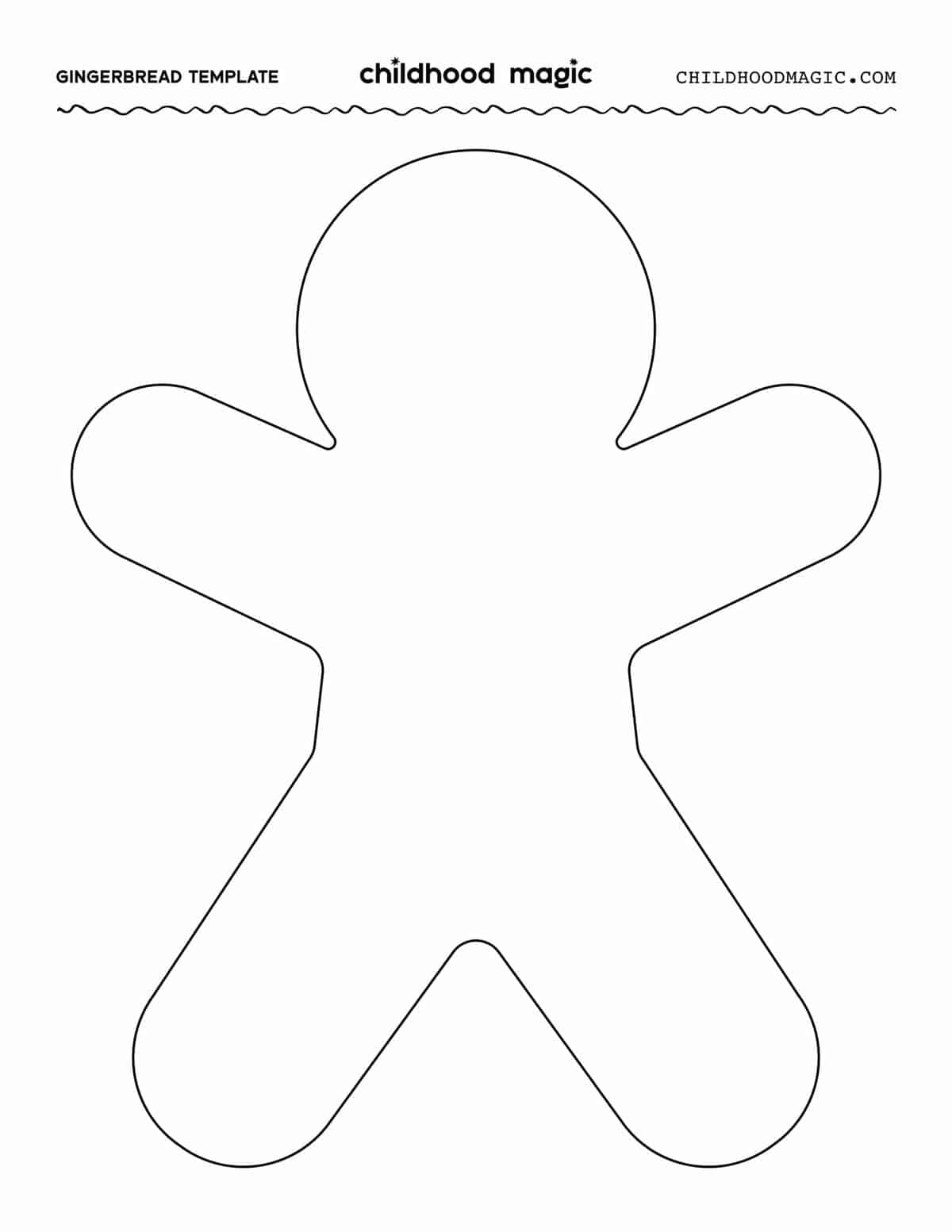 Gingerbread Man Template - Free Printable - Childhood Magic inside Gingerbread Man Template Free Printable