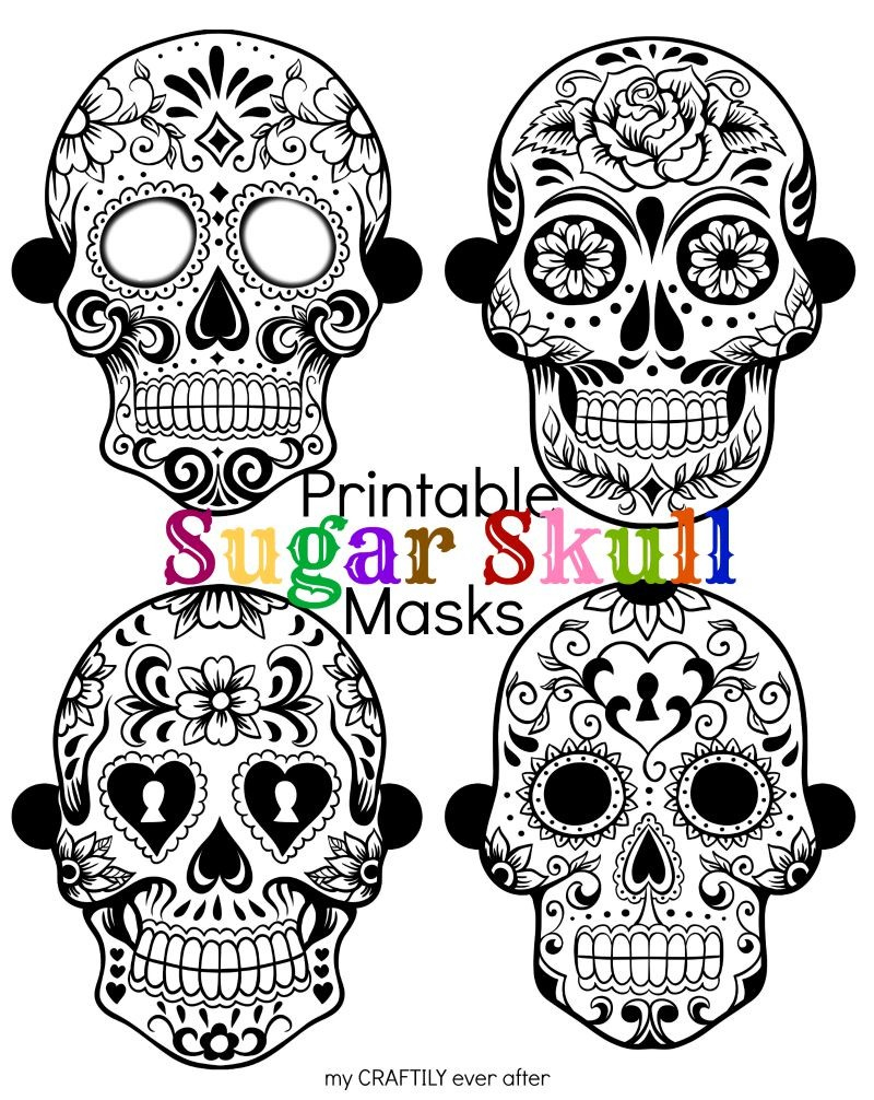 Halloween: Printable Sugar Skull Masks - See Vanessa Craft for Printable Sugar Skull Template