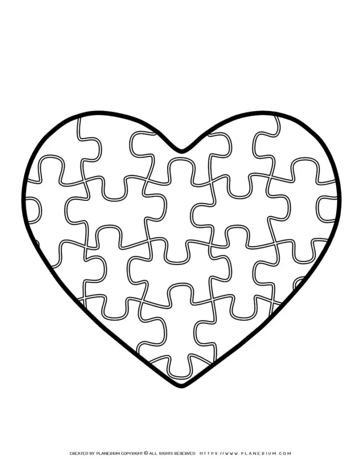 Free Printable Heart Puzzle Template