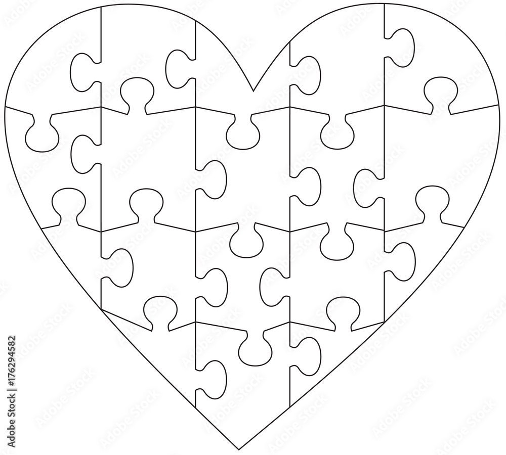 Heart Puzzle Template Stock-Vektorgrafik | Adobe Stock pertaining to Free Printable Heart Puzzle Template