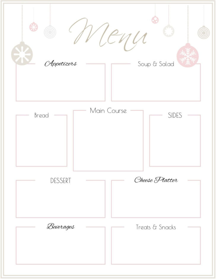 Free Menu Templates Printable