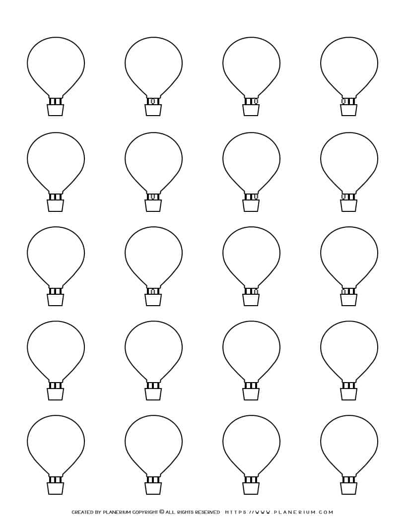 Hot Air Balloon Template - Twenty Hot Air Balloons | Planerium pertaining to Printable Hot Air Balloon Template