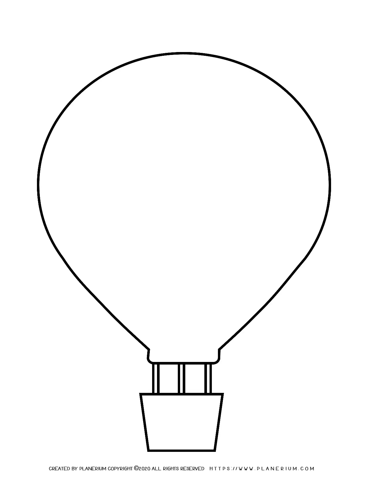 Hot Balloon - Free Printable Template | Planerium inside Printable Hot Air Balloon Template