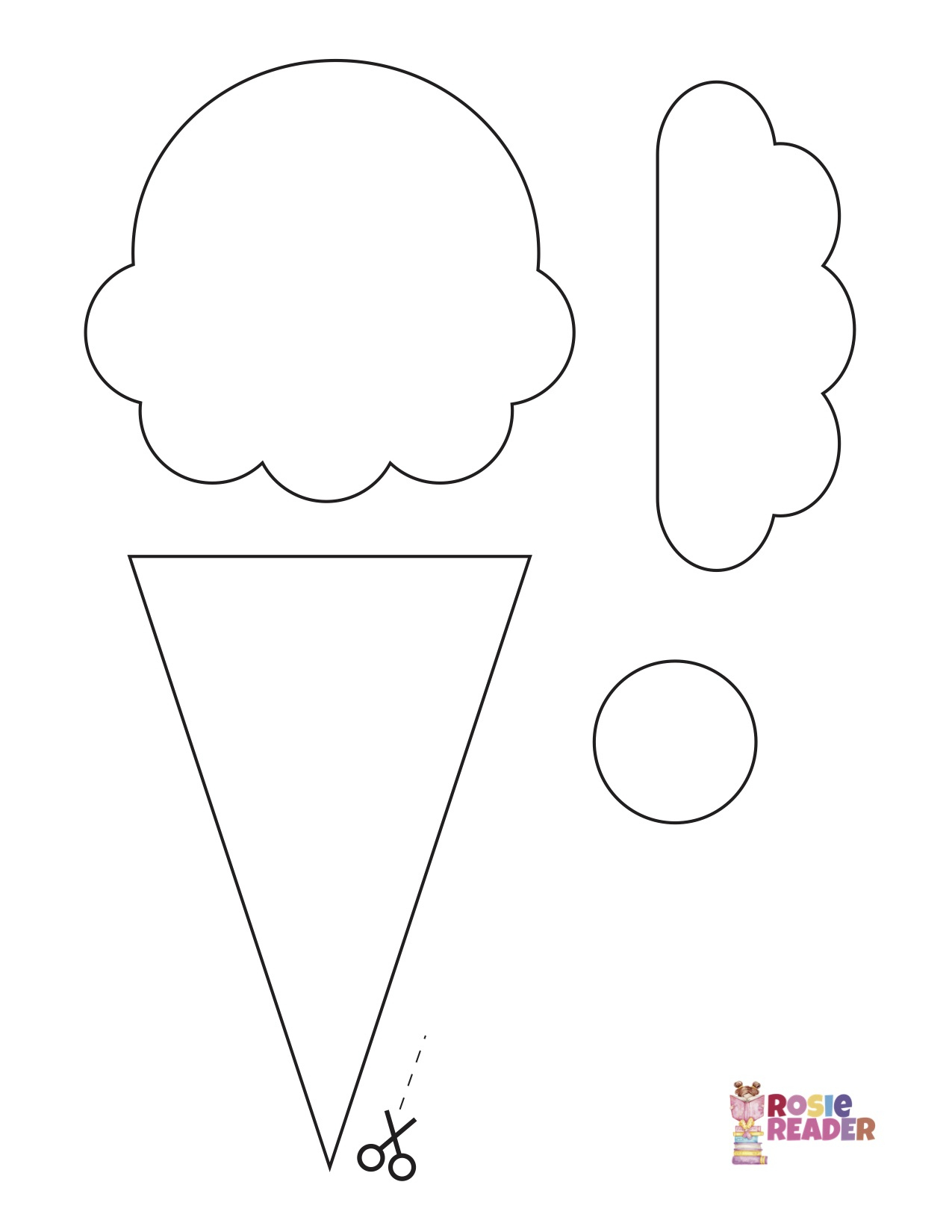 Ice Cream Template - Reading Adventures For Kids Ages 3 To 5 intended for Ice Cream Scoop Printable Template