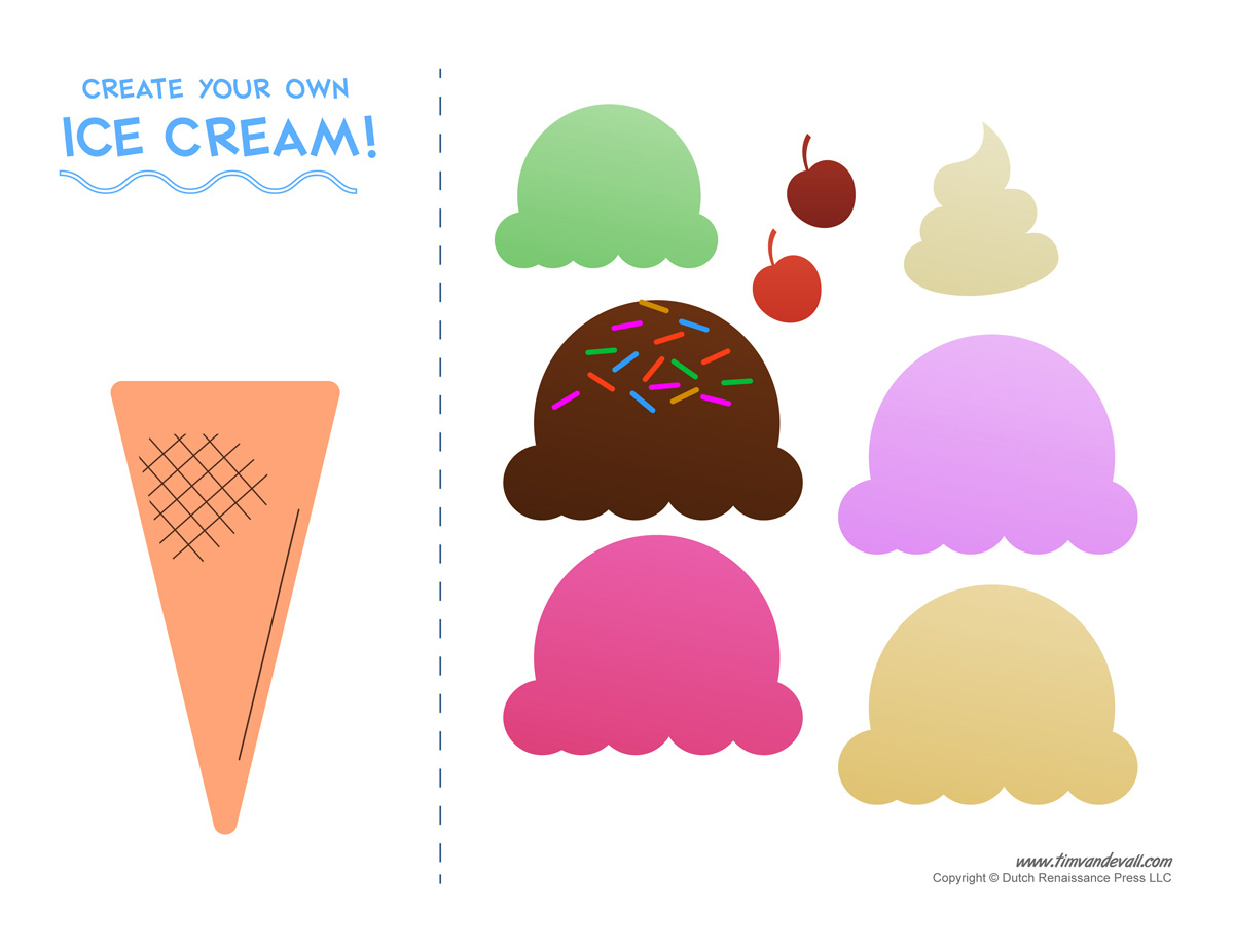 Ice Cream Templates And Coloring Pages For An Ice Cream Party in Ice Cream Scoop Printable Template