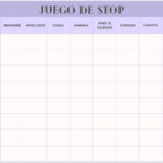 Juego De Stop With Printable Basta Game Template