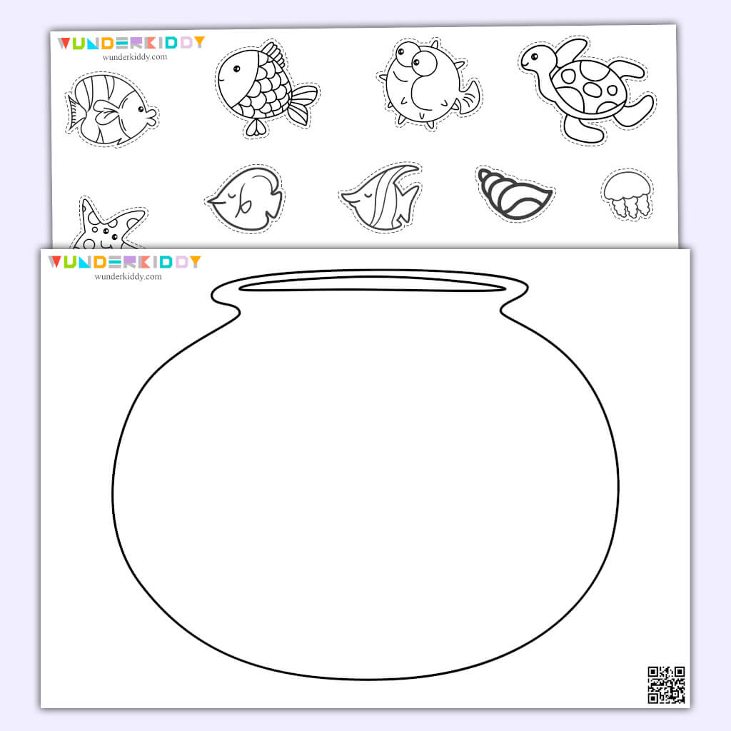 Kostenlose Aquarium-Malvorlage Für Den Kindergarten Als Pdf regarding Printable Fish Bowl Template