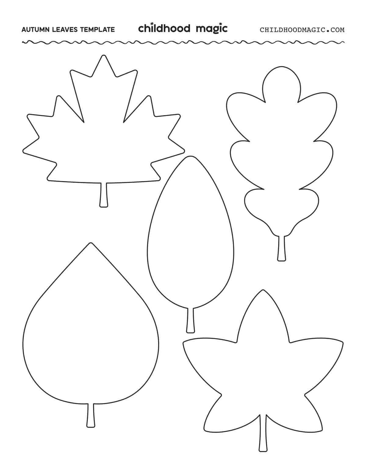 Leaf Outline - Childhood Magic for Printable Autumn Leaf Templates