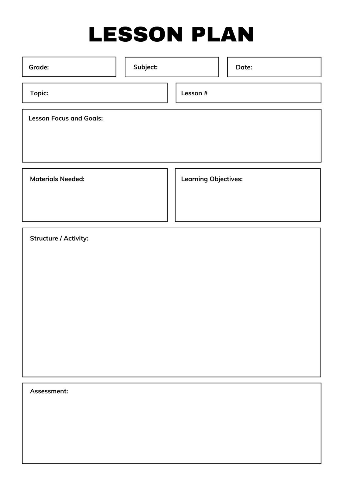 Lesson Plan Templates You Can Customize For Free | Canva for Free Printable Lesson Plan Template