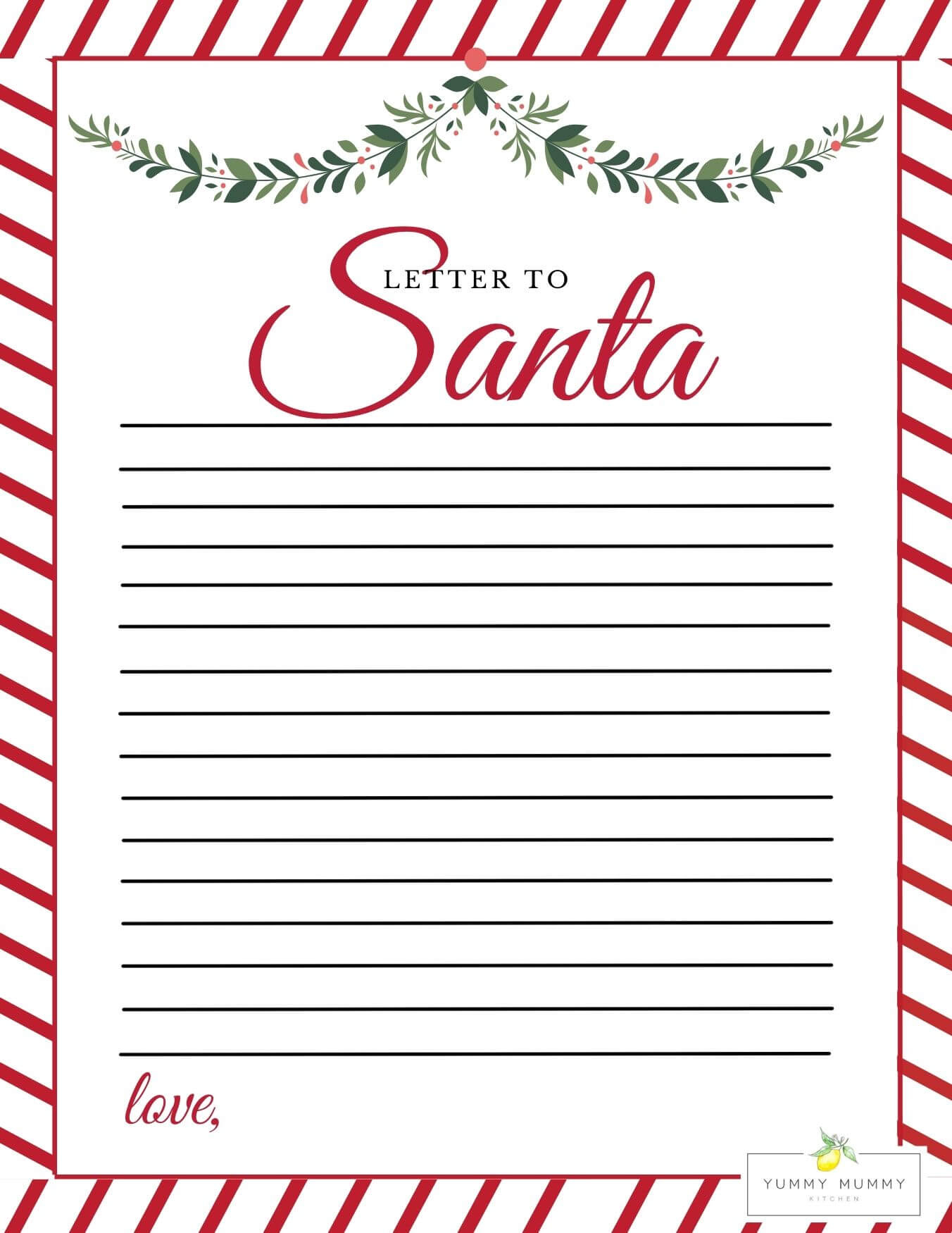 Letter To Santa Template - Free Printable Dear Santa Letters inside Free Printable Letter to Santa Template