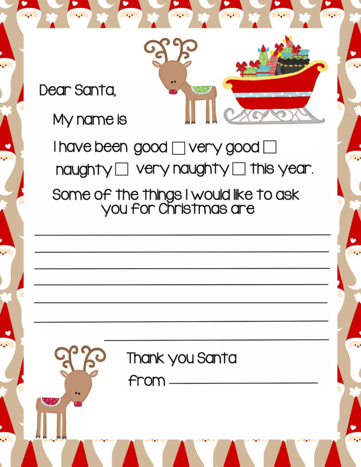 Santa Claus Letter Template Printable