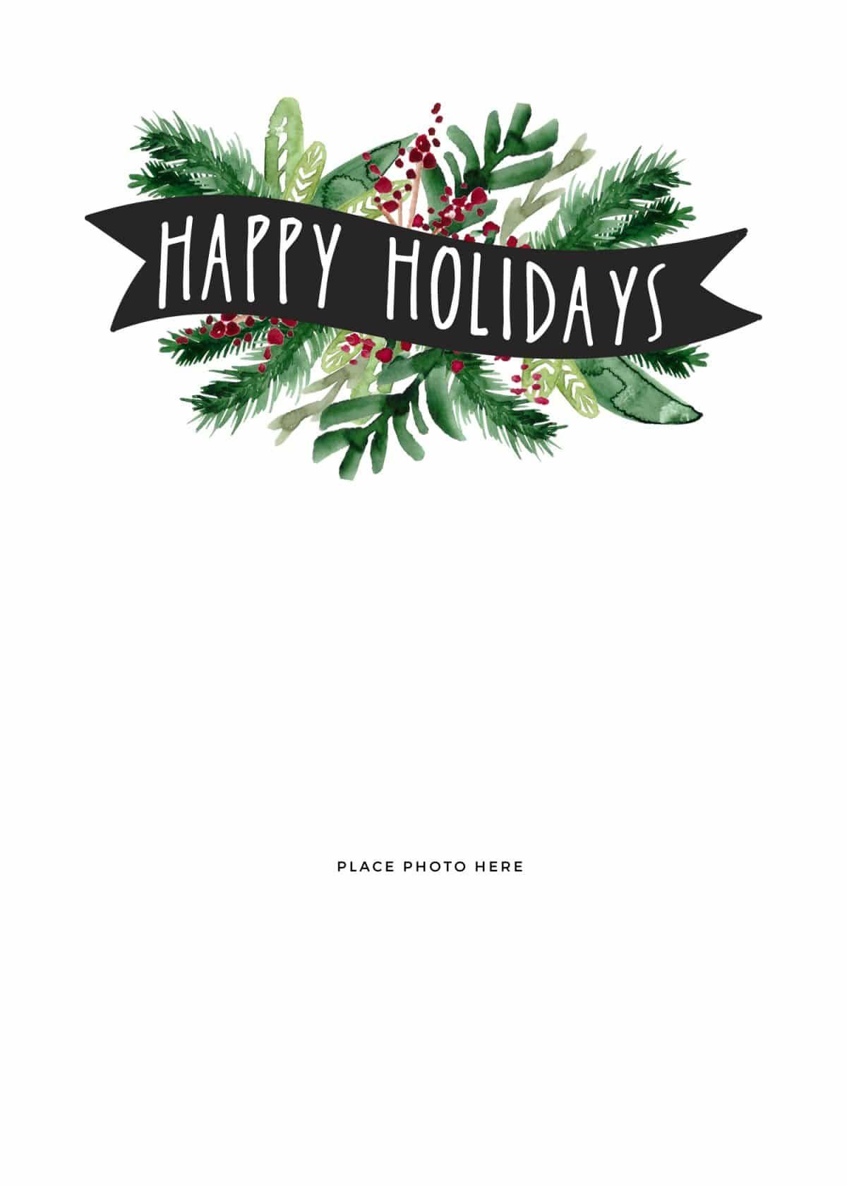 Make Your Own Photo Christmas Cards (For Free!) inside Holiday Card Template Printable