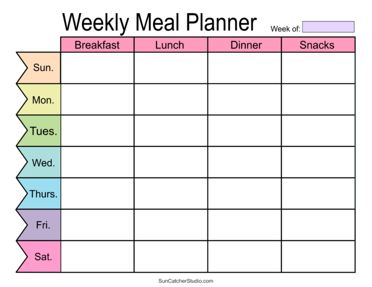 Printable Weekly Meal Plan Template