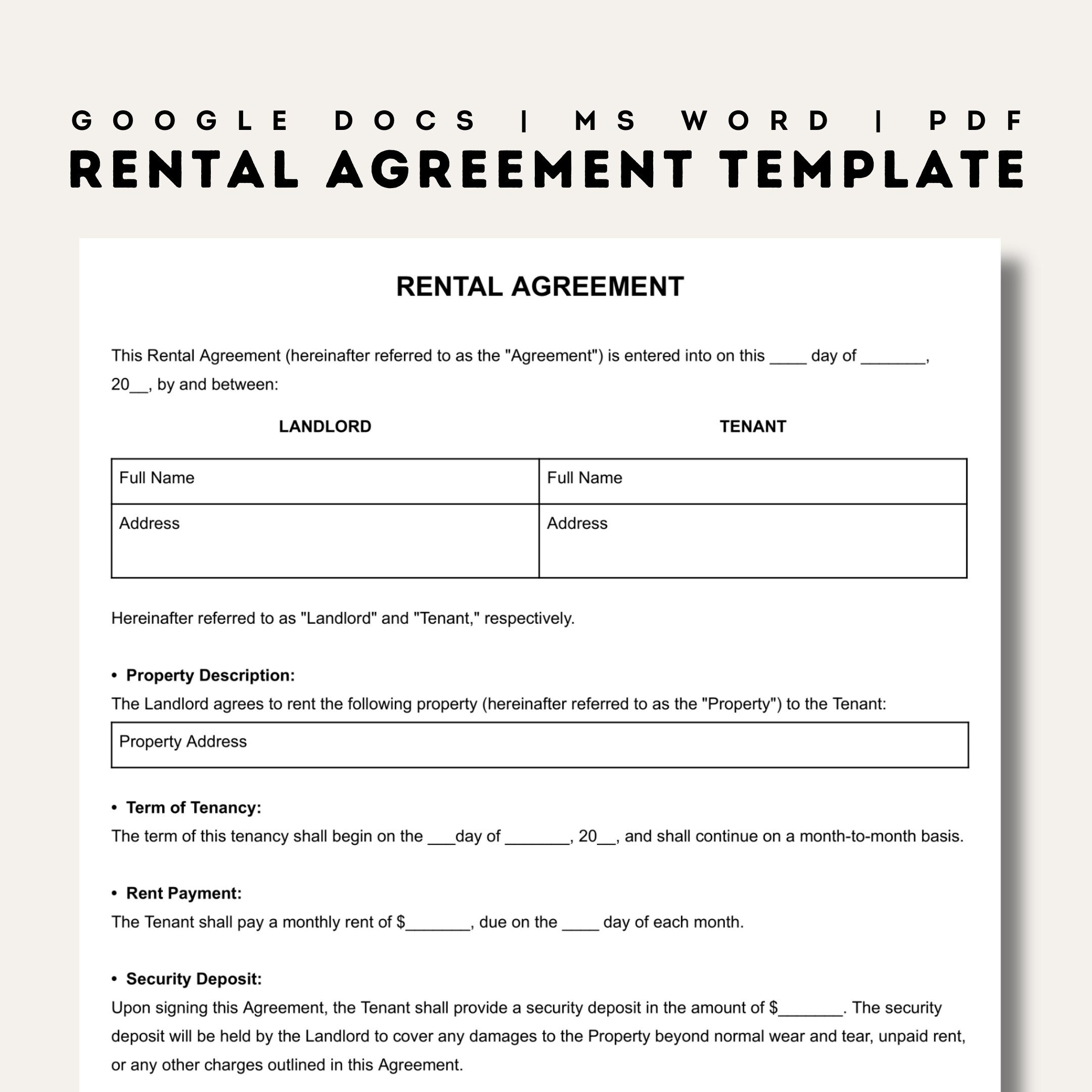 Mietvertrag Vorlagen Einfaches Bearbeitbares Mietvertragsformular within Printable Simple Lease Agreement Template