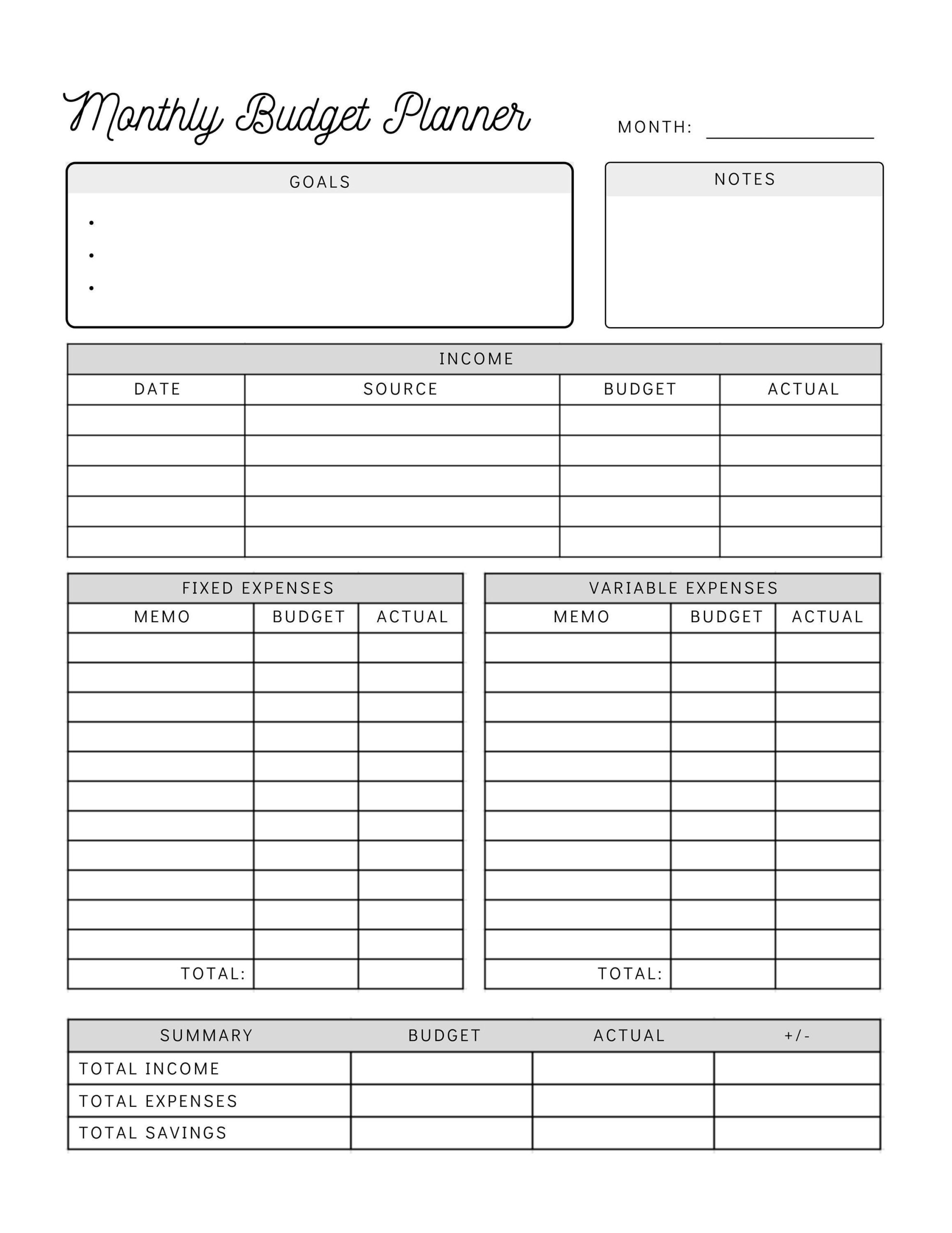 Monthly Budget Planner Printable | Simple Budget Worksheet| Personal Budget Template | Instant Download with regard to Printable Budget Worksheet Template