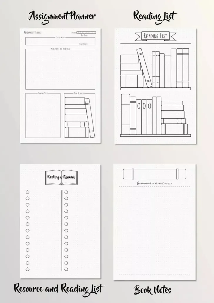 Free Printable Bullet Journal Books to Read Template