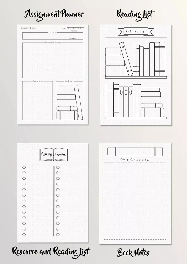 More Than 50 Awesome Bullet Journal Printables To Help You Be for Free Printable Bullet Journal Books to Read Template