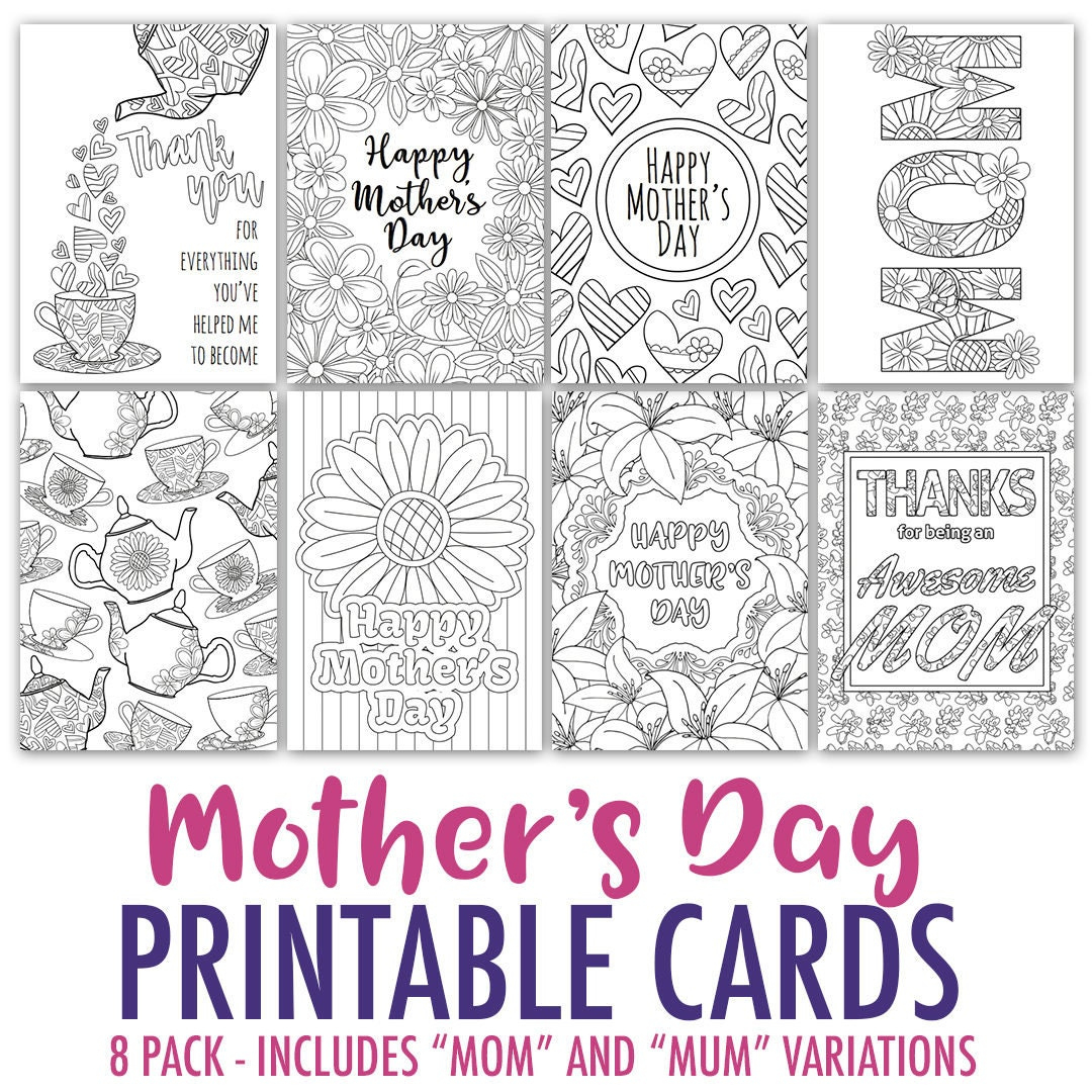 Mother&amp;#039;S Day Coloring Cards 8 Printable Mother&amp;#039;S Day Card pertaining to Printable Mothers Day Card Template Free