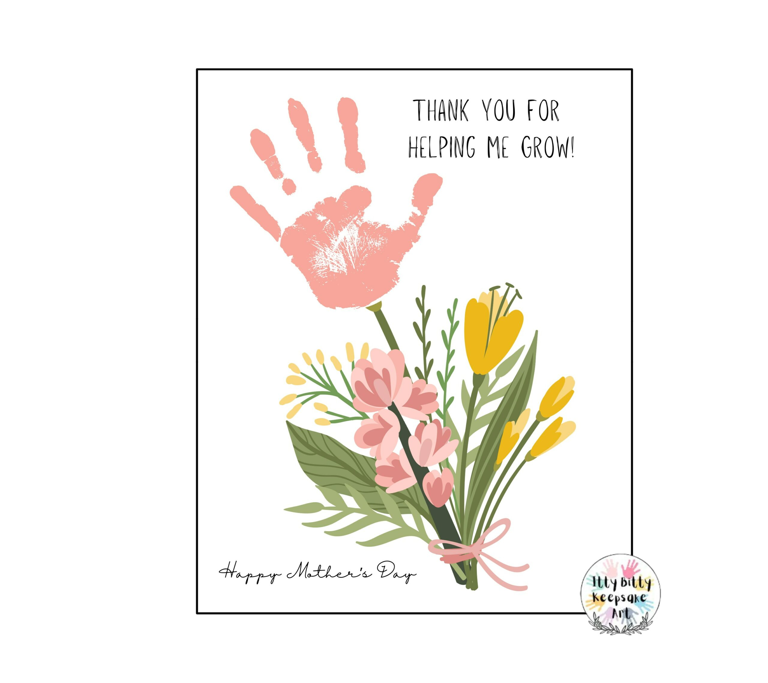 Mother&amp;#039;S Day Handprint Craft Art Printable Template / Spring for Printable Mothers Day Craft Template