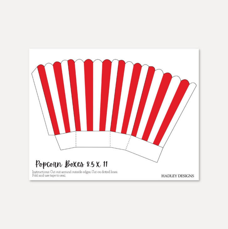 Printable Popcorn Box Template