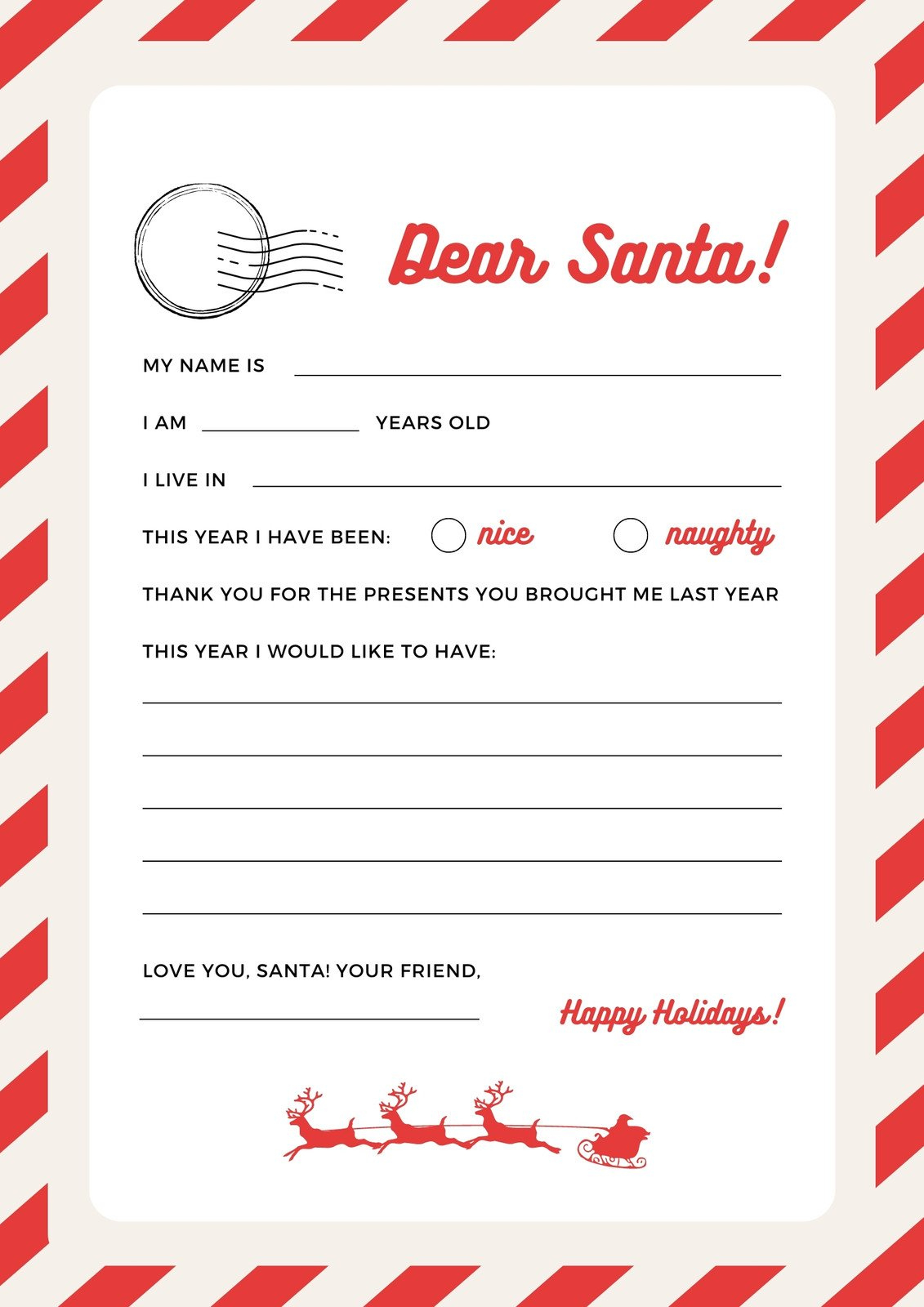 Page 2 - Free Printable Santa Letter Templates You Can Customize in Free Printable Santa Letter Template