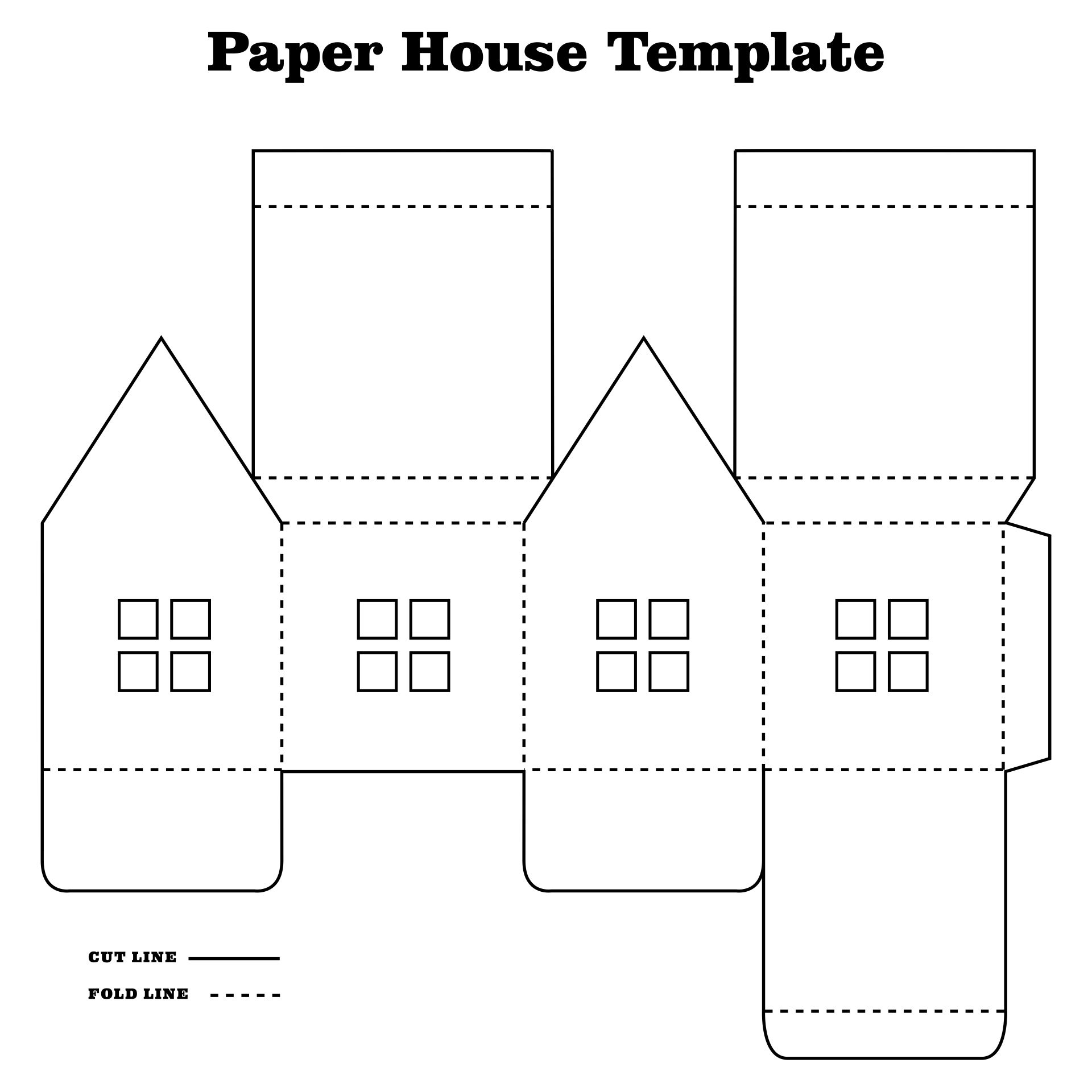 Paper House Template - 20 Free Pdf Printables | Printablee for Printable Paper House Template