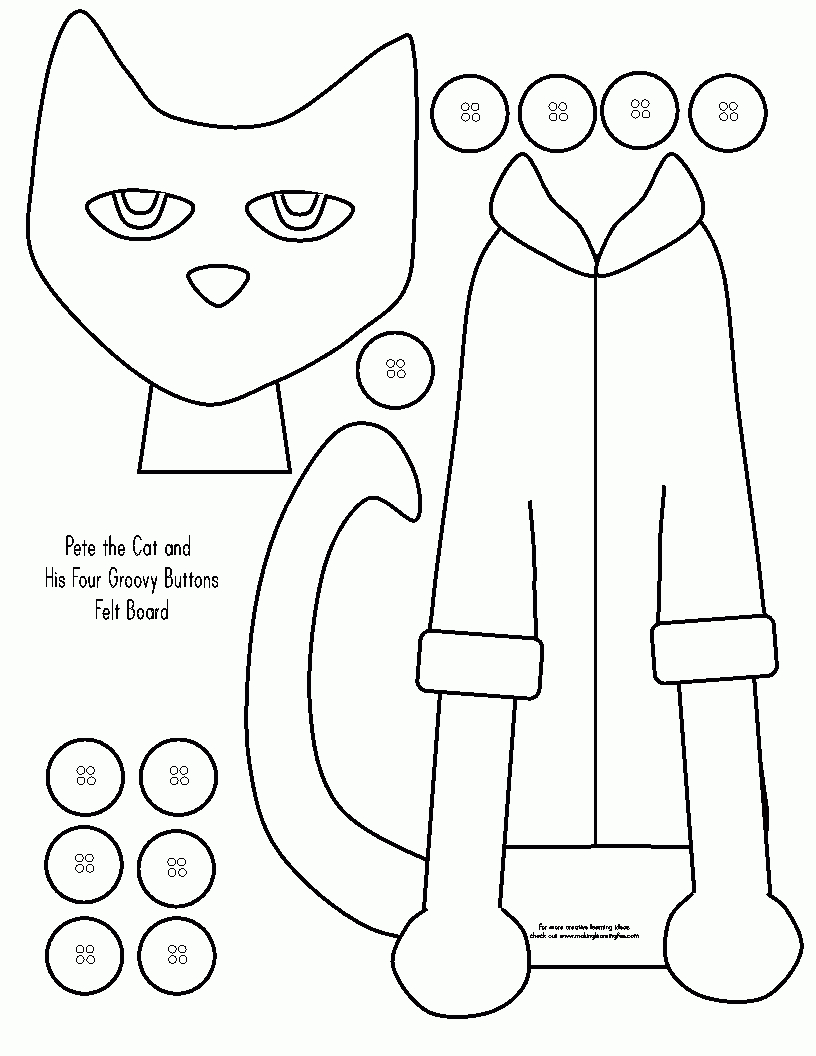 Pete The Cat And His Four Groovy Buttons Sketch Coloring Page throughout Free Printable Pete The Cat Printable Template